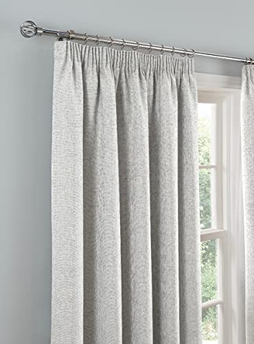 Sleepdown Textured Rib Weave Pencil Pleat Blackout Lined Curtains Thermal Insulated for Bedroom and Living Room 66 x 72 Inch Grey 2 Panels - Image 3