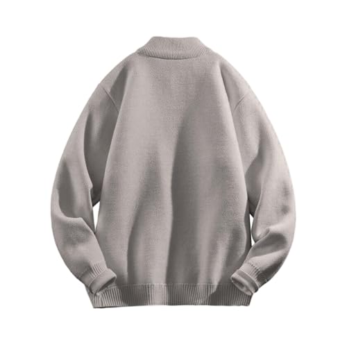 Men's Quarter Zip Up Pullover Sweater Fall Winter Warm Fleece Lined Slim Lightweight Mock Neck Long Sleeve Sweaters