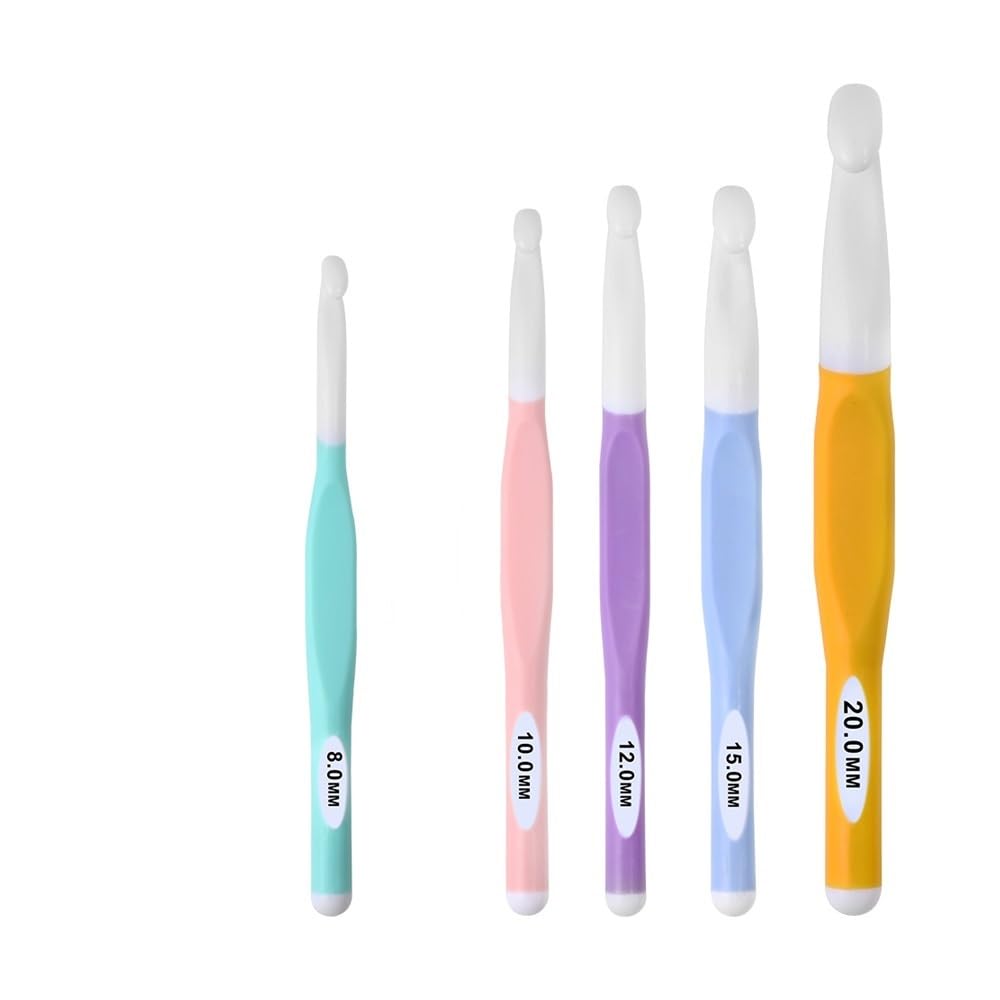 Plastic Soft Handle Crochet Hooks Ergonomic Knitting Needles Crochet(1pcs-8.0mm)
