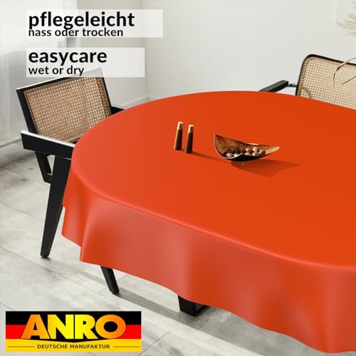 ANRO Oilcloth Tablecloth Washable Outdoor Indoor Oval 180 x 140 cm Cut Edge Red, Cutting Edge, 70.9 x 55.1 inch (Oval) - Image 4
