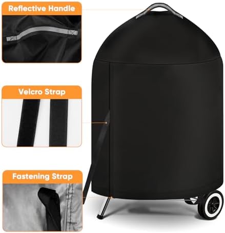iCOVER Grill Cover for Weber 22 Inch Charcoal Kettle- Heavy Duty Waterproof BBQ Covers for Griddle Char-Broil 22 Inch Grills