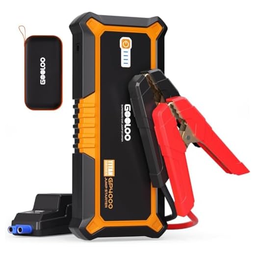 GOOLOO 4000A Peak Car Jump Starter 12V Auto Battery Booster SuperSafe Lithium Jump Box for All Gas, Up to 10.0L Diesel Engine, Portable Power Pack with USB Quick Charge and Type C Port, Orange