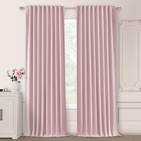 SHINELAND Thermal Light Pink Blackout Curtains Cover