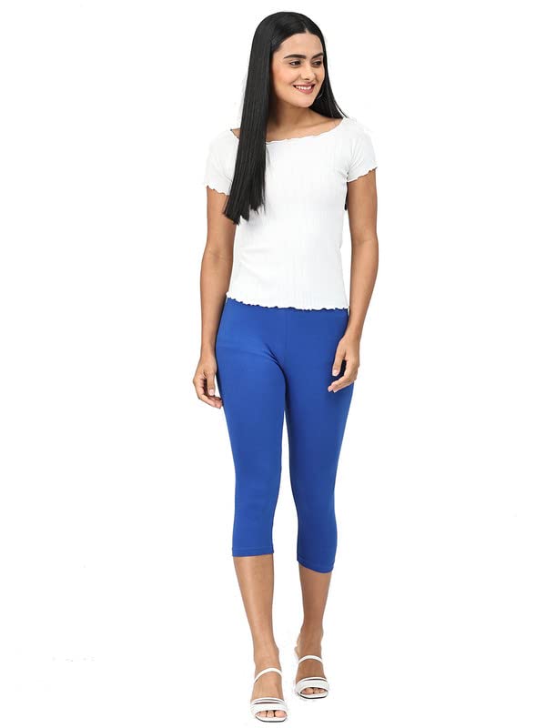 Image of Robinbosky Premium Stretchable Cotton Capri Legging for Women | Suitable for Formal wear & Casual wear | High-End Elastic Makes. The Leggings Squat Proof and Durable for Travel, Yoga, & Workout.