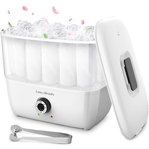 EASYINBEAUTY Hot Towel Warmers for Spa Holds 16 Small Towels 5L Portable Towel Steamer with Quickly Heating in 1-5 Mins Auto Off Timer Foldable Towel Warmer for Facials Barber Manicures Massage