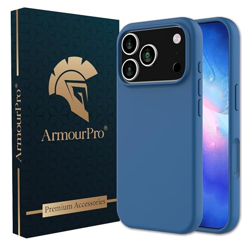 Image of ArmourPro Silicone Back Case for iPhone 17 Pro Max, Soft-Touch Case | Light Blue