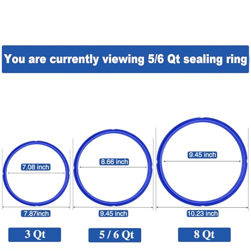 Fuator 3 Pcs Food-Grade Silicone Sealing Ring - Instant Pot Silicone Seal Ring Replacement, Color Coded with 3, Sweet and Savory Edition - Perfect Accessory for 5/6 qt Instant Pot