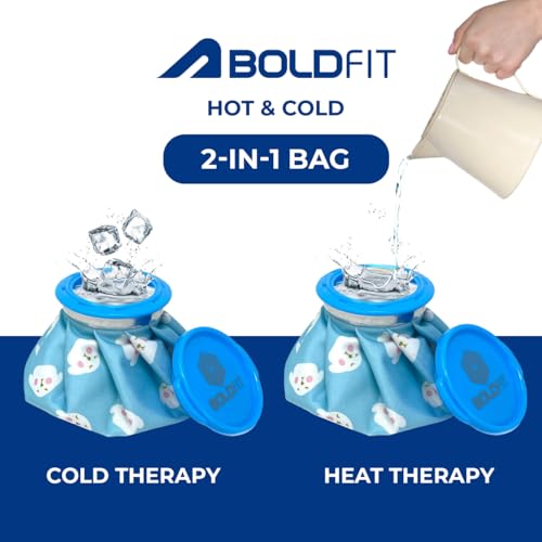 Boldfit Ice Bag for Pain Relief – Reusable Cold Pack for Injuries, Muscle Soreness & Swelling – Water-Filled Therapy Bag for Body Pain (6 Inch, Blue Dog Design)