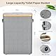 Toilettenpapier Aufbewahrung Korb mit Deckel, 47L Bambus Toilet Paper Organizer Badezimmer Organizer, Sichtbarkeit Klorollenaufbewahrung mit Griff & Füße Aufbewahrung für 16-24 Rollen