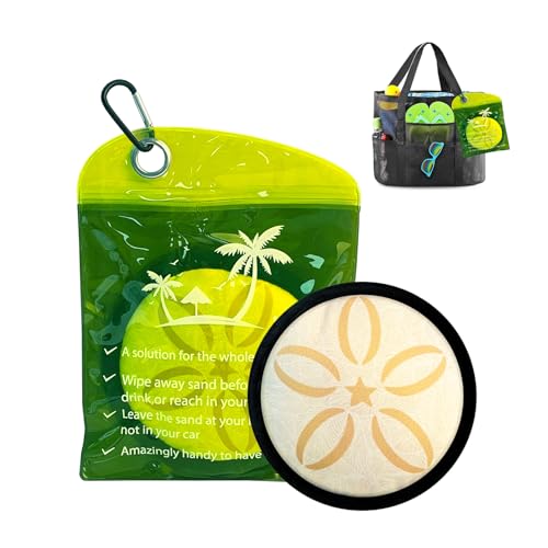 Beach Sand Remover 2026 Summer Cruise Vacation Essentials Accessories for Kids women Must Haves Accessories for Essentials Hawaii Trip Honeymoon European Costa Rica Bahamas (Round Yellow Flower)