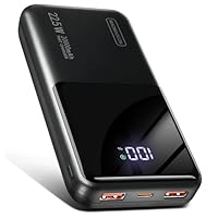 Power Bank 20000mAh 22.5W Klein Schnellladefunktion Powerbank 1 USB-C 2 USB-A Mini Externe Handyakkus LCD Display Akkupack für iPhone 17 16 15 14 13 Smartphones Travel Camping Outdoor etc