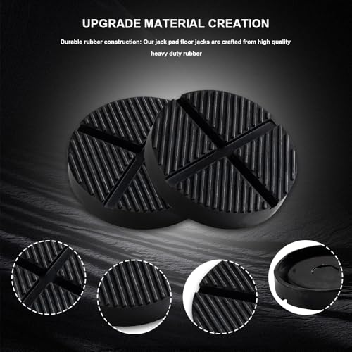 Image of Floor Jack Rubber Pad, Cross Beam Jack Adapter, Upgrade Sturdy Rubber Lift Jack Pucks, Universal Jack Adapter Pinch Weld Side Frame Rail Protector Puck /Pad for Your Car, SUV and Vehicles
