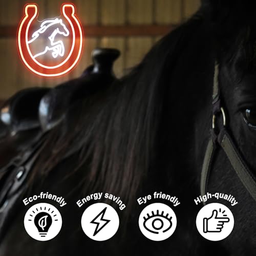 Image of Horse Neon Sign Kentucky Derby Preakness Stakes Decoration Cowboy Men Gifts
