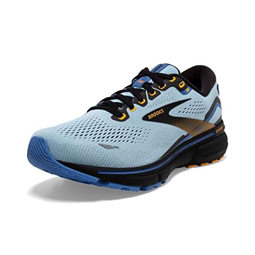 Brooks Women's Ghost 15 Neutral Running Shoe - Light Blue/Black/Yellow - 10 Medium