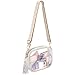 PACKISM Fashionable Clear Stadium Bag - Clear Purses for Women Stadium Crossbody PVC & PU Design with Adjustable Chain Strap with Tassel, Perfect for Sports Concerts, Cream