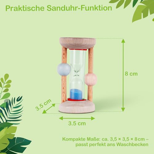 Sanduhr für Kinder von Hess – Zahnputzuhr aus Holz mit Sand