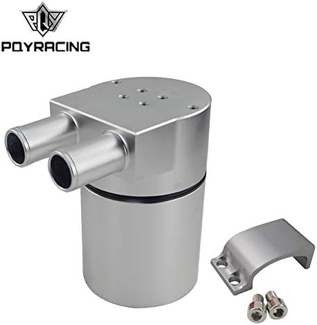 PQYRACING High Performance Silver Aluminum Alloy Reservior Oil Catch Can Tank for BMW N54 335