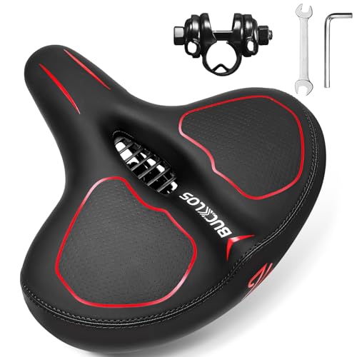 Image of BUCKLOS Wide Bike Seat for Men Women Ebike Seats Comfort Extra Large Comfortable Bicycle Seats Saddle for Ebike /Crusier /Exercise /Peloton Bike