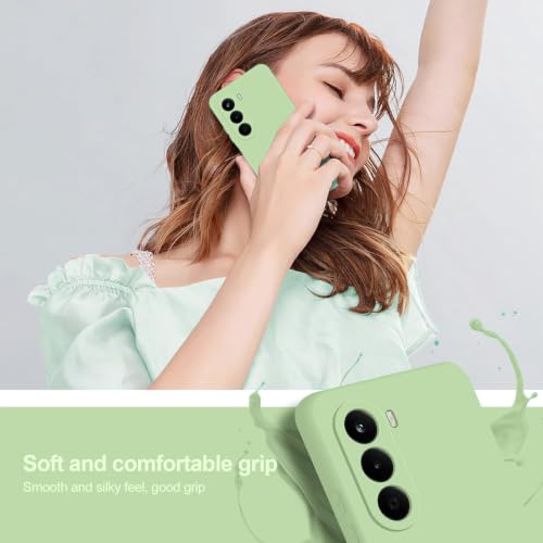 Image of DIZORO Microfiber Candy Compatible for Oneplus Nord ce6 lite 5G Smooth Touch Cushion Liquid Soft Silicone Gel Rubber Phone Case Non-Slip Full Body Protective Shockproof Back Cover - Matcha