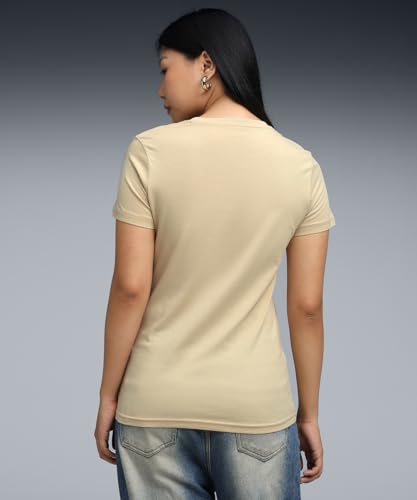 Image of Puma Women Cotton Letter Print Regular Fit Tees