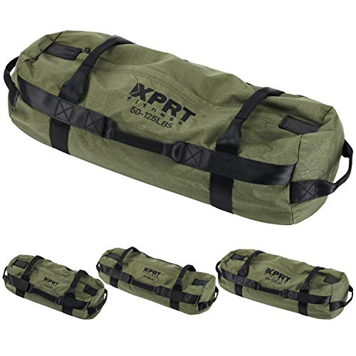 XPRT Fitness Workout Sandbag for Heavy Duty Workout Cross Training 7 Multi-positional Handles - Color Army Green/Black/Camo