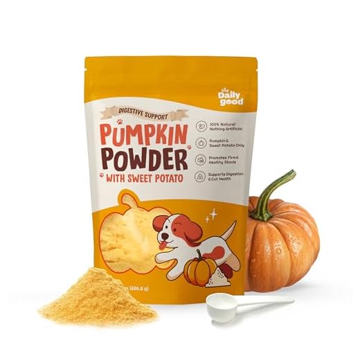 The Daily Good Pumpkin Powder for Dogs – High Fiber Digestive Support with Pumpkin & Sweet Potato – Relieves Diarrhea, Constipation, Upset Stomach – Food Topper or Mix with Water – 8 oz