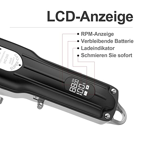 Gerllo Haarschneidemaschine, Haartrimmer Herren, Haarschneider für Kinder/Baby, Elektrisches Haarschneidemaschinen-Set (mit 4 Begrenzungskämmen) Akku Hair Trimmer für zu Hause (Schwarz) - Image 6