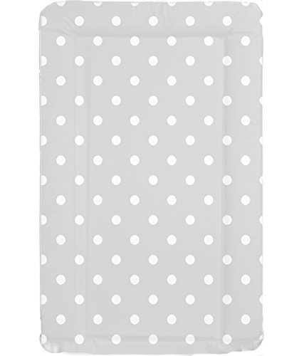 Deluxe Unisex Baby Waterproof Changing Mat with Raised Edges - Unique Grey with White Spot Design