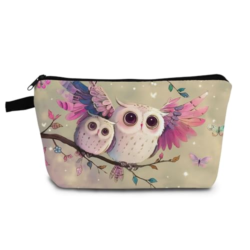 Owl Gift Owls Makeup Bag Cute Small Organizer Bag with Zipper Owl Print Cosmetic Bag Birthday Gifts for Owl Lovers Women Sisters Friends