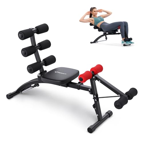 MERACH Ab Machine Multi-Functional Adjustable Ab Trainer Ab Workout Bench for Home Gym Sit Up Machine for Abdominal Exercise Chair for Full Body Workout(Black)