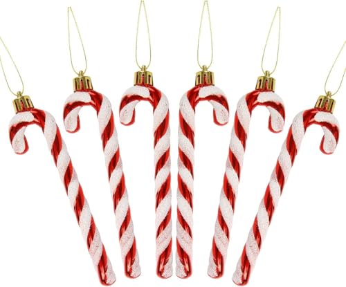DERAYEE 6 Stück Zuckerstangen Weihnachtsbaumschmuck Weihnachten...