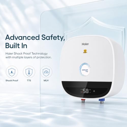 Image of Haier Aqualad Digi 25L Storage Water Heater Geyser, 2.2kW, 8 Bar | Digital display, TitanGuard tank and element, Shock Proof, U-turn flow, IPX4 and long-term warranty