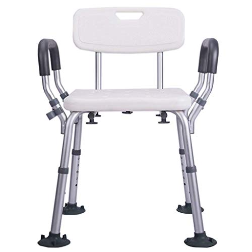 Tabouret de Salle de Bain, Tabouret de Salle de Bain, Fauteuil élévateur de Baignoire Blanc avec accoudoirs avec Pieds réglables en Hauteur, Fauteuil élévateur de Douche pour la sécurité et la s