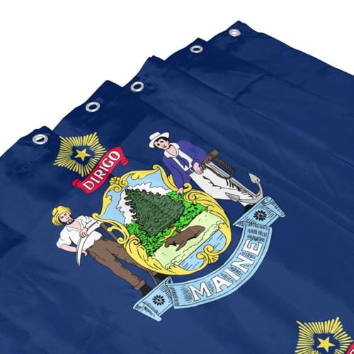 Rideau de douche Maine 183x183 en polyester avec 12 oeillets
