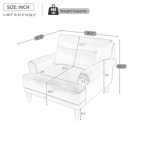 Sillón con brazos circulares beige y tela boucle miniatura 2
