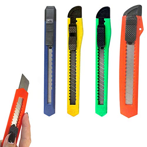 10PCS Box Carton Cutter Utility Knives Retractable Snap-Off Knife Razor Blades - Thumbnail 4