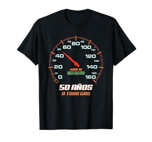 50 anos a todo gás nascido 1975 velelocímetro t-shirt, Preto, S