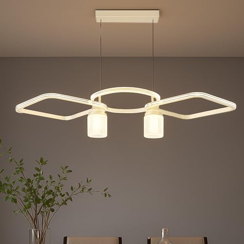 Image of SINOMAN Modern Inbuilt LED Hanging Chandelier Jhoomer Light Silver & Gold Finish Ring & Cylinder Shape 3 in 1 Color Changing Ceiling Lighting Fixture Adjustable Height for Home Decoration
