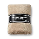Manta Cobertor Casal Microfibra Soft Lisa 180x200 100 Poliester Macia Leve Quentinha Cama Sofa (Bege)