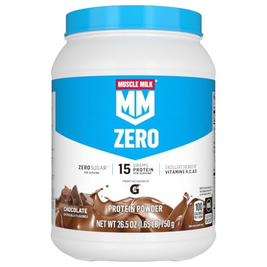 Muscle Milk ZERO, 100 Calorie Protein Powder, Chocolate, 15g Protein, 1.65 Pound, 25 Servings