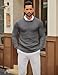 COOFANDY Mens Sweater Long Sleeve Crewneck Ribbed Sweaters Casual Stylish Knitted Fall Winter Pullover Dark Grey