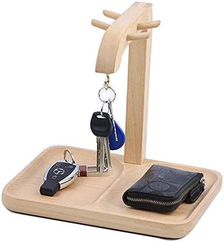 鍵置き 木製 鍵かけスタンド キーフック キーストレージ ジュエリー トレイ アクセサリースタンド リモコン 時計 鍵 財布 腕時計 指輪 卓上 玄関 おしゃれ キー収納ラック