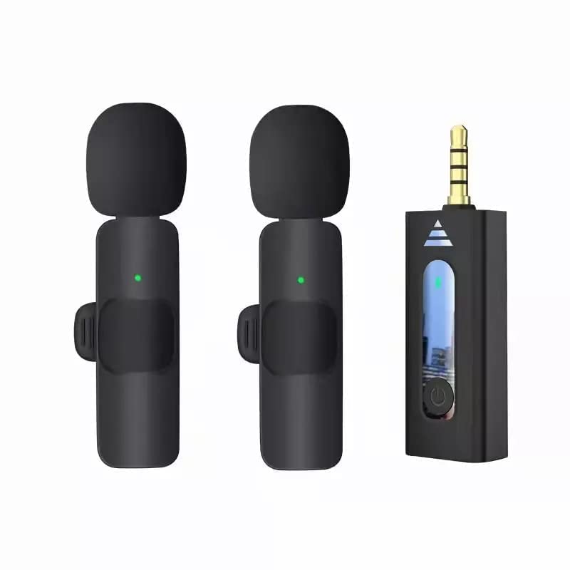 Image of BIGASUO Wireless Microphone for Android Mobiles & iOS Phone Dual User Wireless Mic for Recording Vlogging ASMR Podcast Interview Instagram & YouTube Wireless Mic (B89)