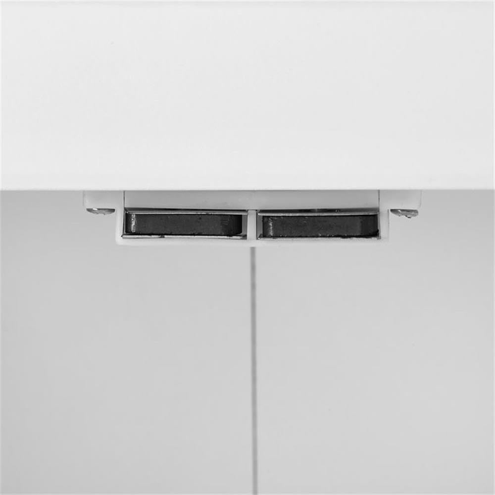 BOWERY HILL Wall Mounted Wood Medicine Cabinet, 26" H x 22" W x 8" D, White Finish, Chrome Hardware, Double Doors with Adjustable Shelves, Shaker Style Panels, Bathroom Storage