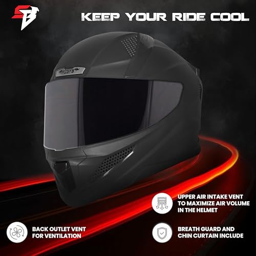 Image of Steelbird SBH-25 Rudra ISI Certified Full Face Helmet for Men and Women with Skull Cap