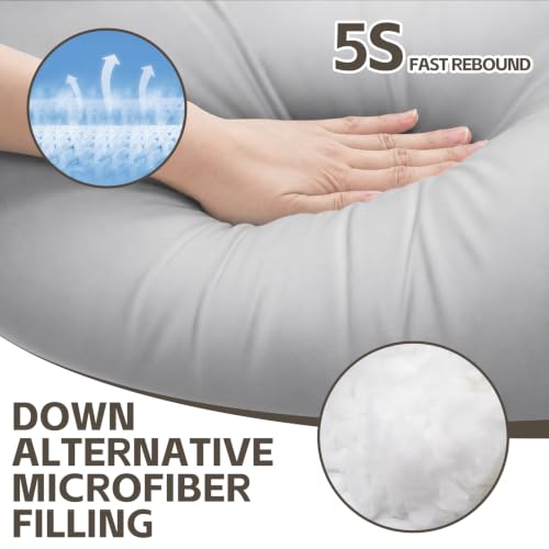 Image of HIMOON Bed Pillows for Sleeping Set of 4,Queen Size Cooling Pillows 4 Pack,Top-end Microfiber Cover for Side Stomach Back Sleepers,Grey