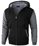 🔥【Klassisches Design】Zip Hoodie Herren mit Kordelzug und Kordelverschluss zum einfachen Verstauen; große Kängurutaschen halten beide Hände in den Taschen und Ihre Sachen; gepolsterter Saum mit hochfestem Nahtsystem, filigraner Schnitt, sauber und ordentlich, langlebig und nicht leicht zu tragen verformen