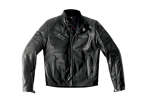 SPIDI Ace Chaqueta de Piel para Motociclista, Negro, 56
