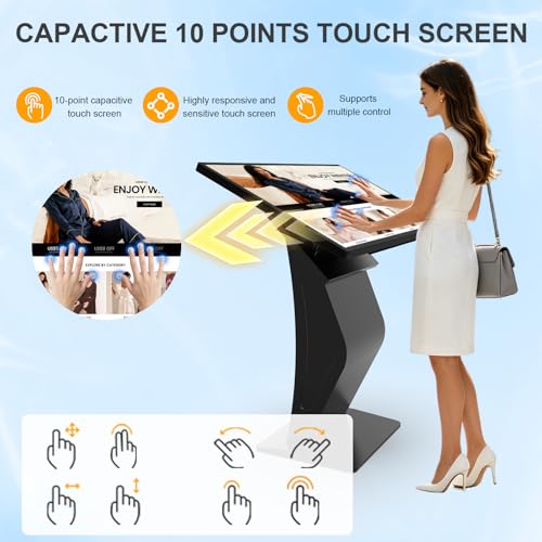 Image of 32 inches Touch Screen Kiosk, Android System, Install APP, Browser, Digital Signage Kiosk, K-Style Stand Digital Signage Display, Interactive Display Mall Navigation /Advertising /Retail Store
