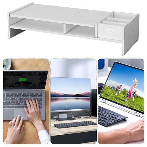 Support écran d'ordinateur 3 niveaux pour bureau et configuration jeu